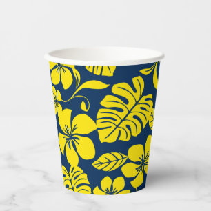 GOBELETS EN PAPIER MAQUILLAGE BIKINI (BLEU MARINE/JAUNE)