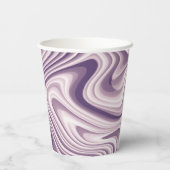 Gobelets En Papier Marbre Abstrait pourpre liquide (Verso)