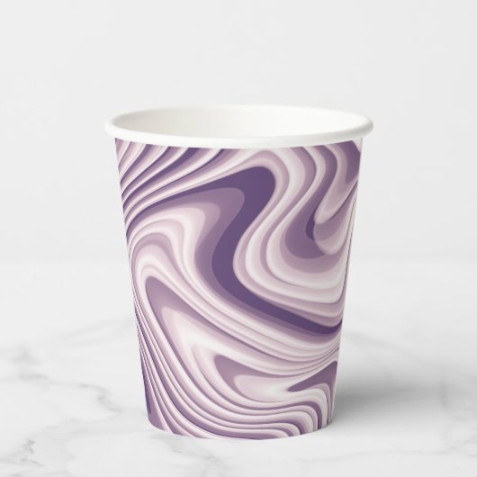 Gobelets En Papier Marbre Abstrait pourpre liquide (Verso)