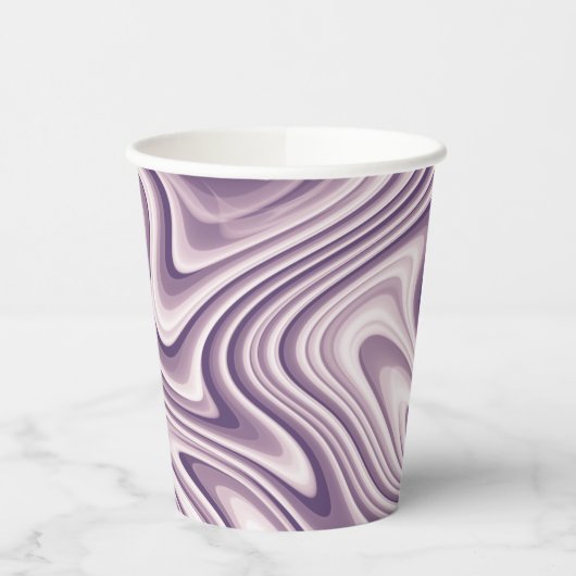 Gobelets En Papier Marbre Abstrait pourpre liquide (Gauche)