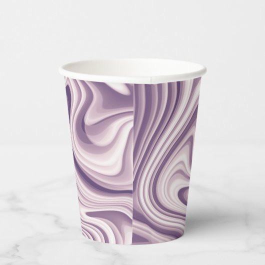 Gobelets En Papier Marbre Abstrait pourpre liquide (Droite)