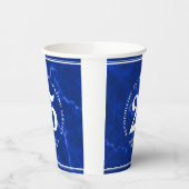 Gobelets En Papier Marbre Bleu Élégant 25 Anniversaire Du Travail (Gauche)