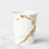 Gobelets En Papier Marbre brun doré blanc (Verso)