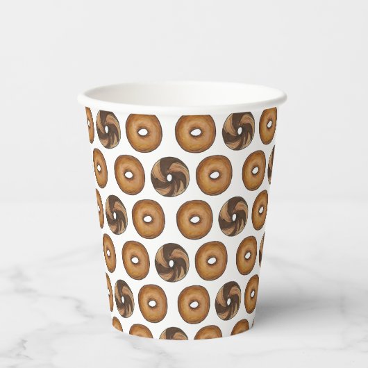 Gobelets En Papier Marbre Rye Plaque Bagels Petit Déjeuner Brunch NYC (Recto)