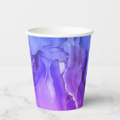 Gobelets En Papier Marbre Violet Exotique  (Recto)