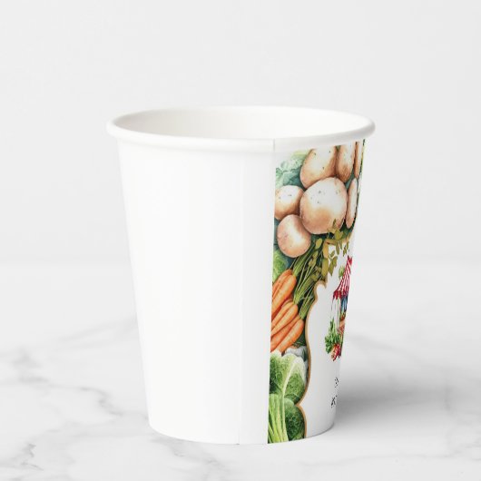 Gobelets En Papier Marché des fermiers Légume simple Anniversaire (Droite)