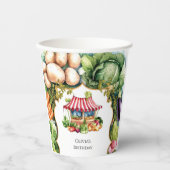 Gobelets En Papier Marché des fermiers Légume simple Anniversaire (Recto)