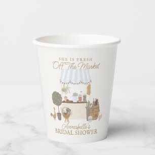 Gobelets En Papier Marché fermier bleu Ferme Fleurie Baby Shower