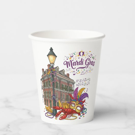Gobelets En Papier Mardi Gras (Recto)