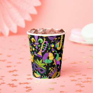 Gobelets En Papier Mardi gras couleurs Black BG