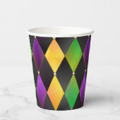 Gobelets En Papier Mardi Gras Couleurs Diamond Harlequin Jacquard - N (Verso)