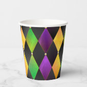 Gobelets En Papier Mardi Gras Couleurs Diamond Harlequin Jacquard - N (Recto)