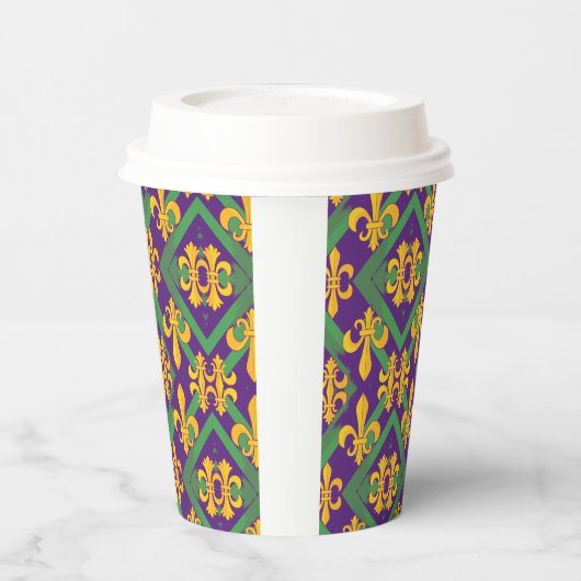 Gobelets En Papier Mardi Gras Fleur de lis (Gauche)