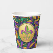 Gobelets En Papier Mardi Gras Fleur de lis (Verso)