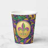 Gobelets En Papier Mardi Gras Fleur de lis (Recto)