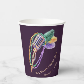 Gobelets En Papier Mardi Gras Jazz Microphone Party Cups