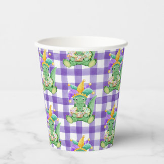 Gobelets En Papier Mardi Gras King Gator et En vichy tasse de papier