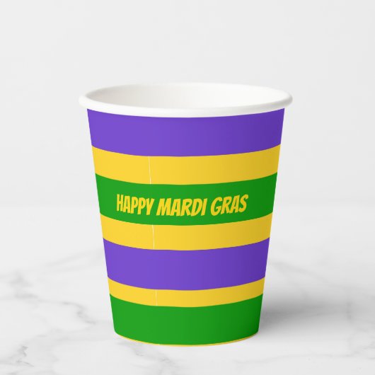 Gobelets En Papier Mardi Gras Stripes (Recto)