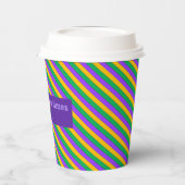 Gobelets En Papier Mardi Gras Stripes Motif Pap jaune violet vert (Gauche)