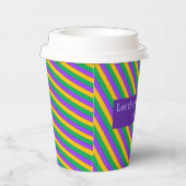 Gobelets En Papier Mardi Gras Stripes Motif Pap jaune violet vert (Droite)