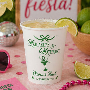 Gobelets En Papier Margaritas et mariage Fête de bachelorette