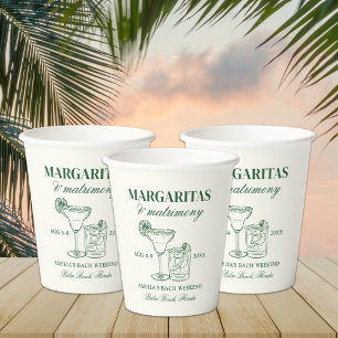 Gobelets En Papier Margaritas & Mariage Bachelorette Week-end
