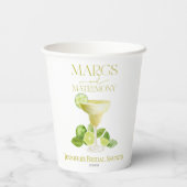 Gobelets En Papier Marges et mariage | Fête des mariées citron (Verso)