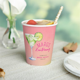 Gobelets En Papier Margs et Fête des mariées Cocktail Mariage