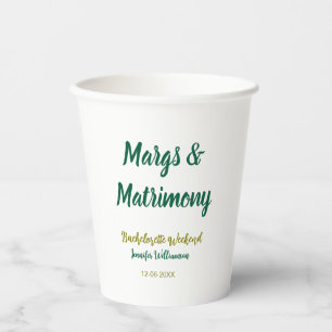 Gobelets En Papier Margs et matrimony ajoutez nom date enterrement de