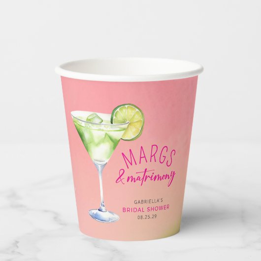 Gobelets En Papier Margs et Matrimony Cocktail Bridal Shower (Recto)