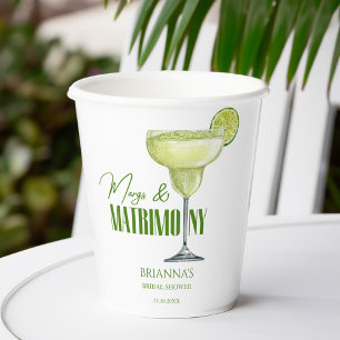 Gobelets En Papier Margs et noces douche de mariée monogrammée