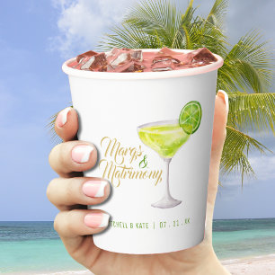 Gobelets En Papier Margs & Matrimony Green Margarita Enterrement de V