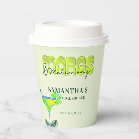 Gobelets En Papier Margs Matrimony Tequila Bridal Shower Bach Bienven (Recto)