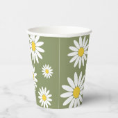 Gobelets En Papier Marguerite verte et blanche (Droite)