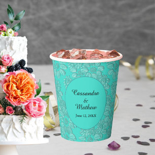 Gobelets En Papier Marguerites romantiques Élégance florale Mariage t