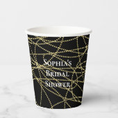 Gobelets En Papier Mariage abstrait noir et or (Recto)