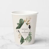 Gobelets En Papier Mariage abstrait tropical moderne peint (Verso)