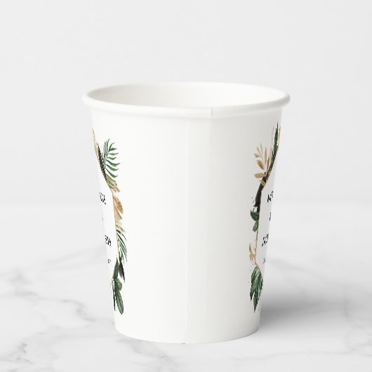 Gobelets En Papier Mariage abstrait tropical moderne peint (Droite)