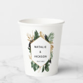 Gobelets En Papier Mariage abstrait tropical moderne peint (Recto)