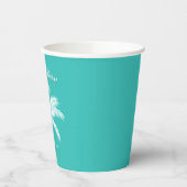Gobelets En Papier Mariage Aqua Palm Tree (Gauche)