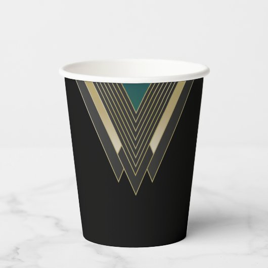 Gobelets En Papier Mariage Art déco élégant personnalisé (Verso)