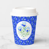 Gobelets En Papier Mariage aux Crocus Bleus (Recto)