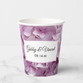 Gobelets en papier mariage aux Hortensias Rose Ten (Recto)