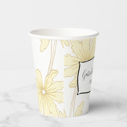 Gobelets En Papier Mariage aux marguerites jaune pâle (Droite)