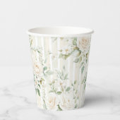 Gobelets En Papier Mariage aux Roses Blanches aux Teintes Romantiques (Verso)