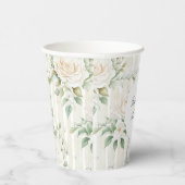 Gobelets En Papier Mariage aux Roses Blanches aux Teintes Romantiques (Droite)