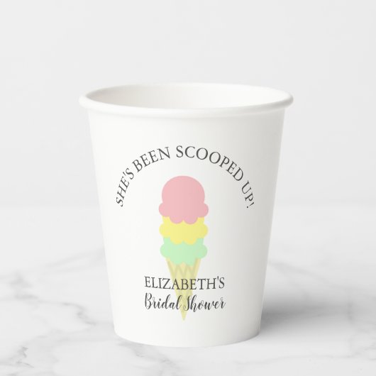 Gobelets En Papier Mariage avec Crème Glacée en Forme de Cuillérée (Recto)