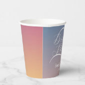 Gobelets En Papier Mariage avec Dégradé de Violet Ombre Script (Droite)