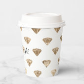 Gobelets En Papier Mariage Blanc Or Glam Diamants Shower (Gauche)