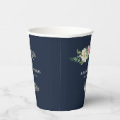 Gobelets En Papier mariage bleu marine floral (Droite)